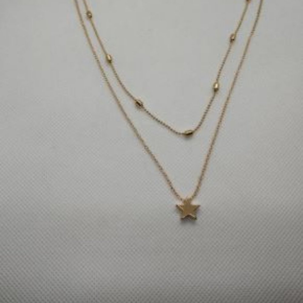 Layered Star Choker Necklace (Gold) - Picture 3 of 3
